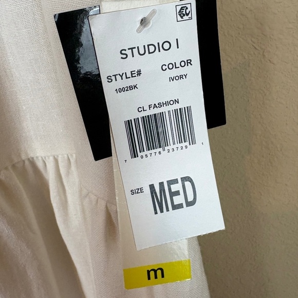 NWT 52seven Ivory Linen Blend Tiered Sleeveless Halter Neckline Midi Dress - Picture 7 of 16